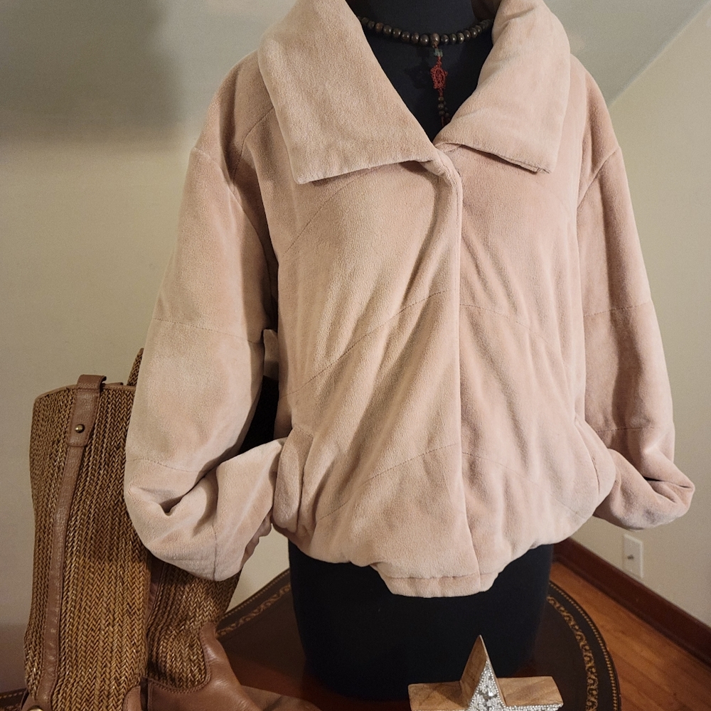 Young Fabulous & Broke Blush Cotton Velour Jacket Size L. Cozy!!!